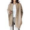 IQYU Cardigan in lana da donna: trench da donna, lungo, elegante cappotto di lana con bottoni, giacca a maniche lunghe, giacca invernale in lana cashmere, giacca invernale cardigan da donna