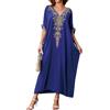 L-Peach Loungewear Boho Caftano di Cotone da Donna Kimono Oversize per Casa Maxi Abito da Spiaggia Copricostume