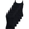 Fontana Calze Fontana Intimo 6 Pezzi Canottiera Uomo Spalla Stretta MOD. Costina in Cotone,Prodotto in Italia… (Nero, L)