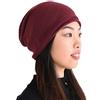 CHARM 100% Seta Beanie Berretto Naturale Chemio Cappello Sensibile Pelle Grande Incurvato Borgogna