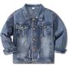 YJBQ Giacca jeans e giaccone denim per ragazzi e ragazze, completati da top trendy. Abbigliamento strappato blu per teenager 5-14 anni.