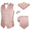 Alizeal Set Gilet da Completo Classico da Uomo 5 Pezzi Paisley Jacquard, XXL