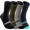 GKRQ Calzini sportivi, confezione da 4 paia, multicolore (verde, rosso, nero, rosa), traspiranti, per ciclismo e corsa