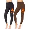 Merry Style Leggings Donna Termici MS-ATX-441 (Nero/Marrone, XL)