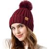 REDESS Donna Inverno Cappello a Maglia Beanie Caldo Pile Foderato con Pompom cap Spesso Slouchy Neve Maglia Cranio Ski cap