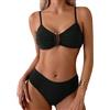 Fanuerg Bikini Increspato da Donna Set U-Wire Collegato Due Pezzi Costume da Bagno Vita Media 2025 Costume da Bagno