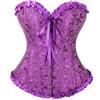 OMZIN Donne Corsetto Top Bustier Rinascimento Lace Up Lingerie Satin Plus Size Overbust Viola M