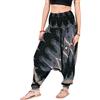 YOUR COZY Pantaloni harem da donna, stile hippie, bohémien, tuta da spiaggia, comodi, larghi, stile bohémien, pantaloni da yoga, Occhio nero dorato, S