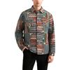 Générique Camicia da uomo a maniche lunghe stampata vintage camicia da uomo inverno caldo camicia da uomo grande dimensione con tasche anteriori e bottoni giacca camicette africana overshirt a quadretti