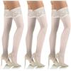 sesto senso Calze Autoreggenti Microfibra 50 den Coprenti Donna 3 paia XL/XXL Bianco