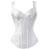 WLFFW Bustino Corsetto Spallacci Medievale Corpetto Donna Sexy 2XL Bianco