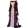 Fannyfuny Costume Dama 800 Donna Medievale con Maniche a Tromba Swing Maniche Svasate Vestito Lungo Maniche Lungo Donne Abito da Donna Rinascimentale Costume Principessa Sera