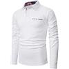 YCUEUST Cotton Reticolo Polo Uomo Manica Lunga Basic Golf Casual T-Shirt Bianco XXL