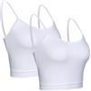 BQTQ 2 Pezzi Canotta in Cotone 2 Colori Canottiera di Base per Donna | Canottiere da donna Canotta Top Crop, Spalline Spaghetti Canotta di base corta Camisoles senza maniche da donna