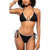 SHEKINI Set bikini da donna a triangolo con allacciatura al collo, sexy, costume da bagno in due pezzi, con cravatta, grazioso costume da bagno