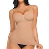 FeelinGirl Canotta modellante da donna senza cuciture con effetto di controllo della pancia, reggiseno integrato e spalline regolabili, 4XL