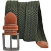 ZacLAy Cinture Elastiche più lunghe verdi per Uomo Cinture Casual Elasticizzate in Tessuto Intrecciato Comfort Cintura larga 160cm Elasticizzata in Metallo da 1-3/8 , Verde scuro