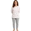 Leedya Pigiama Donna Invernale 100% Cotone - Modal - Completo Lungo Manica Lunga con Bottoni o Polsini - Modelli Vari Colori a Fiori - Morbido e Confortevole per la Notte