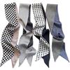 LumiSyne Sciarpa Di Seta Stretta Donna Ragazze Lungo Sottile Fazzoletto Da Collo Motivo a Pois a Quadri Classico Stile Francese Retrò Leggera Raso Foulard Copricapo Fascia Per Capelli Nastro Sciarpa
