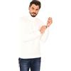Ciabalù Dolcevita Uomo Invernale Maglione Slim Fit A Costine Collo Alto Lupetto Maglioncino Pullover Manica Lunga (as6, Alpha, XX_l, Regular, Regular, Bianco, XXL)