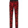 CARFFIV Pantaloni in Velluto con Paillettes Brillanti Floreali,Red,S