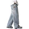 Vuncio Jeans Invernali Bambino Larghi Eleganti Comodi Pantaloni Denim Baggy Ragazzo Vita Elastici Morbidi Invernale Casual Outdoor Scuola Cowboy Pantalone