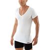 ALBERT KREUZ Maglietta Intima Bianca da Uomo con Maniche Corte e Scollo a V Profondo (Deep-V) in Micromodal Elasticizzato, leggerissimo e Traspirante 07/XL