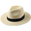 DBFBDTU Cappello da sole in paglia per uomo, cappello Panama da uomo, per pesca all'aperto, spiaggia, cappello a cilindro pieghevole, Crean, XL(60-62cm)
