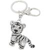 Annakideya Portachiavi in metallo con cristalli tigre da donna ciondolo borsa cartone animato tigre portachiavi per le donne carino borsa portachiavi