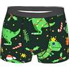 Lawenp Cartoon Dinosaur Cute Christmas Pattern Slip Boxer da Uomo Traspirante Comodo Morbido Stretch Trunks Intimo (28-42)