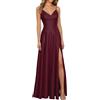 Vhersily Abito Da Sera Donna Elegante, Con Scollo A V, Spalline Sottili, Linea A, In Raso, Con Spacco, da Feste, Discoteche, Serate Danza, Abiti Aderente, Vestito Damigella, Traspiranti e Flessibili
