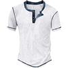Generisch Maglietta in spugna da uomo, a maniche corte, estiva, casual, da uomo, in seta, bianco, L