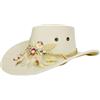 Generic Cappello western, copricapo floreale ricamato, 34 x 39 x 11 cm, stile leggero, impermeabile, cappello da cowboy da donna per musica country, feste, spettacoli, festival ed eventi di danza, bianco