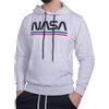 Cuba10 NASA - Felpa Uomo Cotone Leggero con Cappuccio e Tasca Marsupio per Palestra, Jogging e Tempo Libero NF03C (S, Bianco)