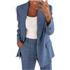 KHIRVWL Completo Tailleur da Donna, 2 Pezzi, Slim Fit, Giacca a Bottone Unico, con Gonna O Pantalone, da Ufficio Completo da Donna con Giacca e Cardigan con Risvolto e Bottoni alla Moda