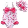 Generico Costume Intero Bambina Manica Lunga Rash Guard con Cappello per Mare Piscina Estate Costume Intero Bambina Protezione con Design Moderno(3-6 Months)