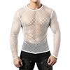 JOGAL Uomo Muscolo Trasparente Camicie Manica Lunga Maglia Maglia Intimo