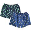Saklifuo Boxer da uomo in 100% cotone, biancheria intima corta di alta qualità, pigiama boxer, abbigliamento da casa, confezione da 2 pezzi, Banana+cetriolo, XXL