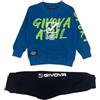 GIVOVA Tuta Giro Collo per Bambino in Felpa Invernale in Vari Modelli, Completo Maschile Sportivo Adatto per la Palestra Calcio e Tempo Libero. (51T00008 Azzurro, 3 Anni)