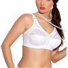 Jarpol 702 Reggiseno Non Imbottito Monocolorato Pizzo Floreale Senza Ferretti - Fabbricato In UE, Bianco,6G