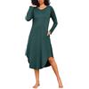 Marvmys Camicia da Notte Donna Cotone Manica Lunghe per Casa Casuale