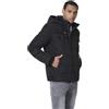 Koroshi Giacca imbottita nera da uomo con cappuccio, collo alto, tasche e chiusura a zip. Realizzato in 100% poliestere, caldo e resistente., Nero , M