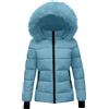 Generic Parka impermeabile per ragazze in pelliccia sintetica con cappuccio lungo piumini per adolescenti bambini inverno isolato piumino Outwear