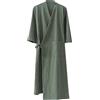 QARIDO MOLUCI Accappatoio da Uomo in Lino di Cotone da Donna Coppie Accappatoio da Sauna Yukata Kimono Assorbente ad Asciugatura Rapida in Stile Giapponese,Verde,XL