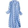 Saklifuo Camicia da notte lunga da donna in flanella, camicia da notte con bottoni, camicia da notte a maniche lunghe
