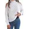 Generisch Maglione da donna a collo alto, elegante, con spalle fredde, a maniche lunghe, morbido, a maglia grossa, top