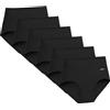 ATNKE Donna Cotone Mutande, Vita Alta Copertura Completa Mutandine Morbido Traspirante Slip Pantaloni Contenitivi Pancia Pacco da 6 (Taglie Normali e Taglie Forti)/Black-6 Pack/S