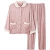 SYDUZAX Pigiama Donna Invernale 2024 Nuovo Offerte 2 Pezzi Pigiama Donna Morbido e Caldo Pigiama di Flanella Spessa Pigiama Comodo con Bottoni e Tasche + Pigiama Pantaloni Pigiama Sherpa Teddy Donna Caldo