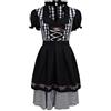 Generic Vestiti Tirolesi - Grembiule Dirndl Retrò Abito Tradizionale Bavarese Donna Midi Elegante per Occasioni Speciali e Oktoberfest