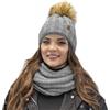 Vivisence Berretto Donna con Pompon Fodera in Pile Pompon in Pelliccia Sintetica 7019